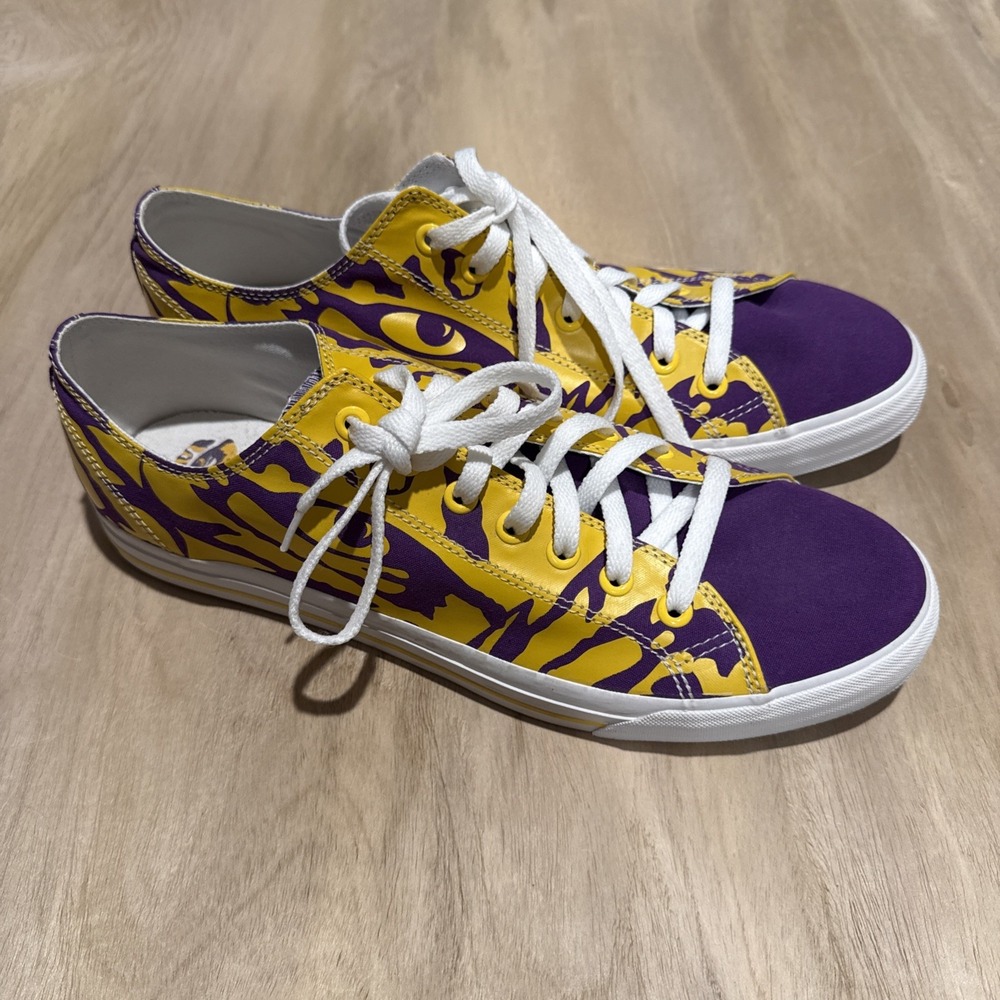 LSU Louisiana State University Tigers Canvas Shoes Sneaker‎ Men Size 13